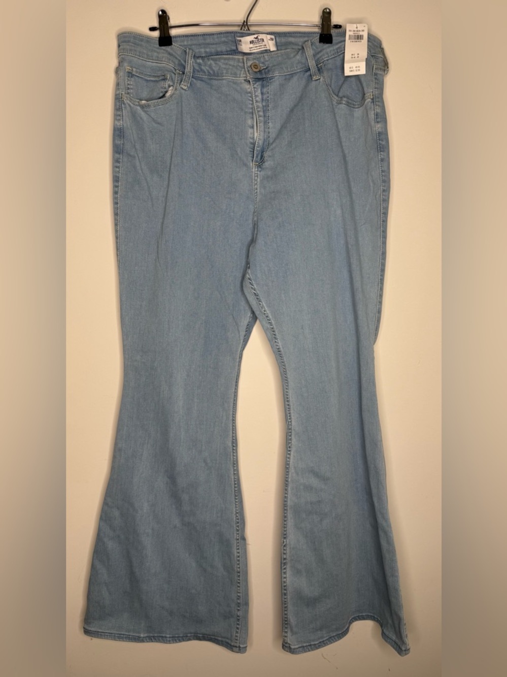 Hollister Curvy High Rise Flare Light Blue Size 20 R W 35 Denim Jeans New NWT